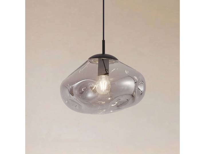 Lelia Hängeleuchte Ø 35 cm rauchgrau Glas - Lindby - Esszimmer - Design - Einflammig