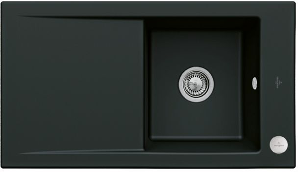 Villeroy und Boch Villeroy & Boch Timeline Einbauspüle 330702S5 mit Ablaufgarnitur und Exzenterbetätigung, Ebony