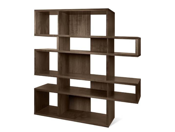 Regal II Wabenplatte, furniert Braun/Walnuss 156 x 160 x 34cm