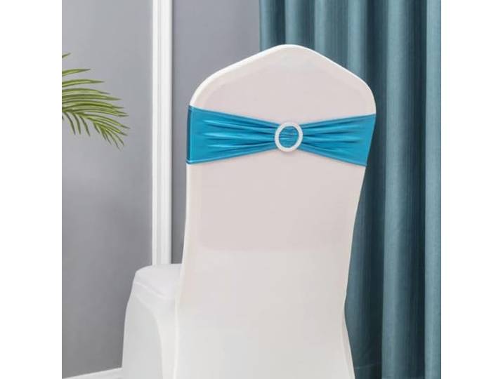 Stuhlschleifen, 50 teile/los Hochzeit Stuhl Dekoration Metallic Gold Schärpen(Lake Blue)