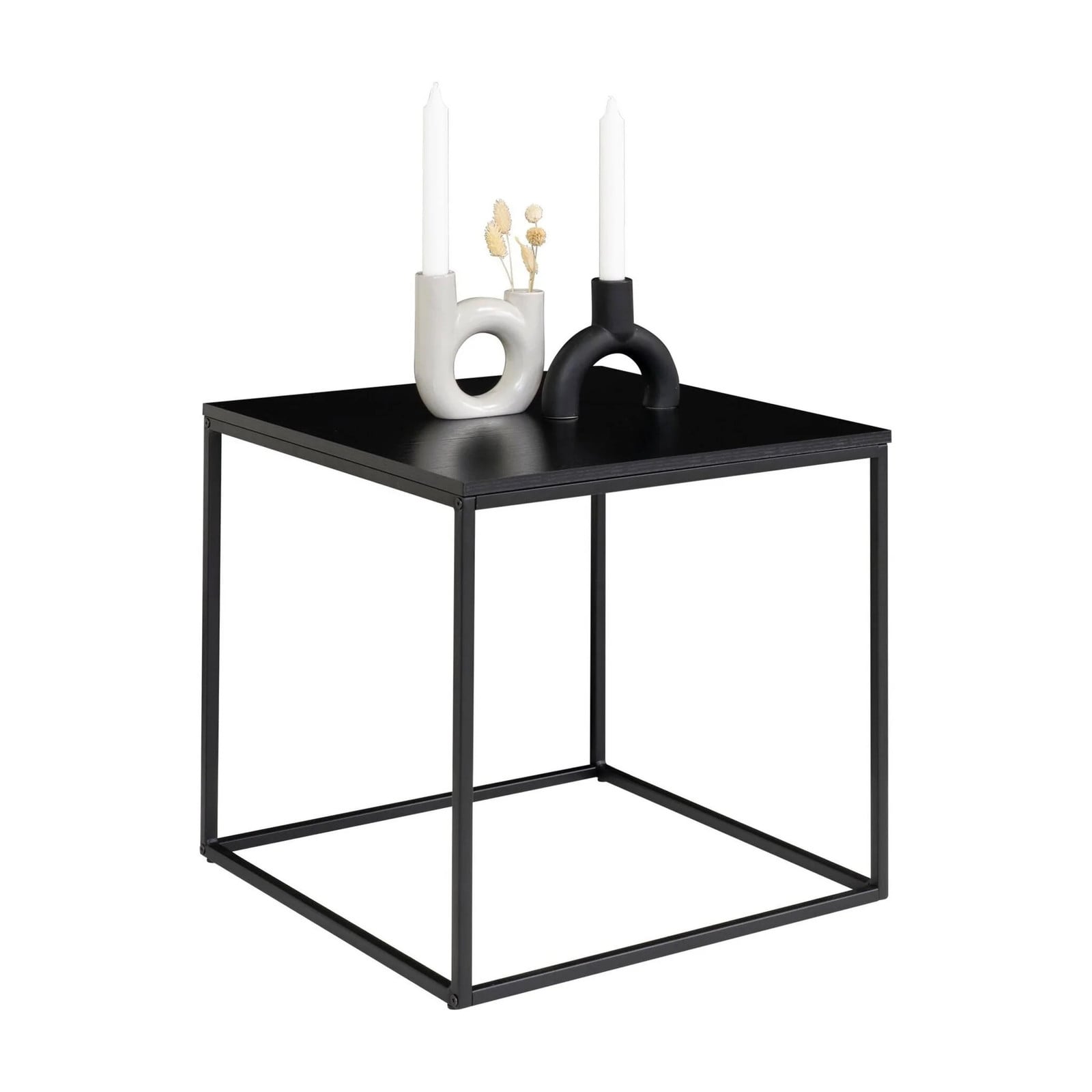 QUVIO Bijzettafel Gothenburg Zwart - B/D/H: 45 x 45 x 45 cm
