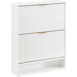 STILVORA Schuhschrank aus MDF in Weiß 80x24x102 cm, kippsicher, schmal