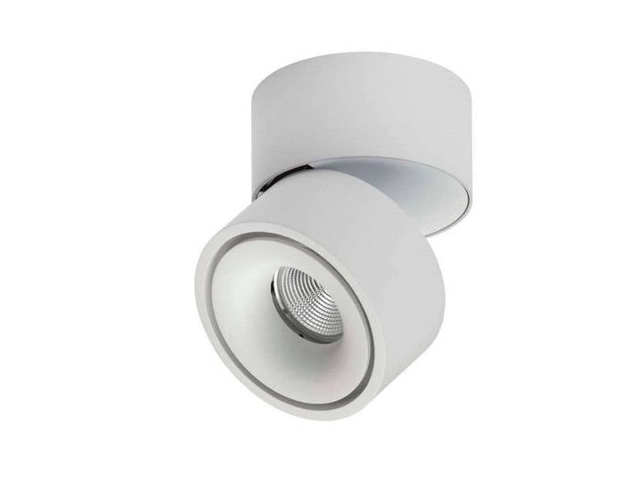 Spot LED Easy W100, 2700 K, 10,5 cm, blanc, trou pour le câble - Antidark - Salon / séjour - Aluminium