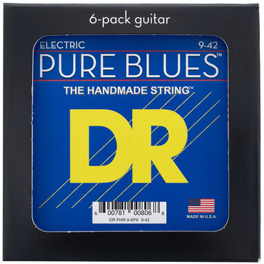 DR Strings Pure Blues PHR-9 6-Pack