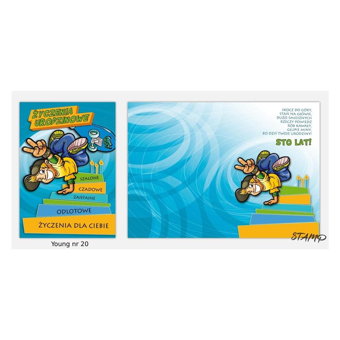 Stamp Junge B6 Karte + Umschlag Muster Nr. 020 Geburtstag (41914274)