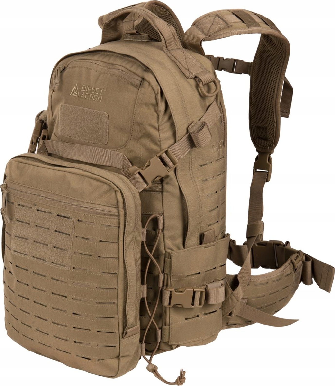 Direct Action Wanderrucksack, GHOST MkII Cordura, Molle, 28L + 3.5L Tasche Coyote Brown