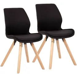 CLP 2er Set Stuhl Luna Stoff   Farbe: schwarz, Material: Stoff