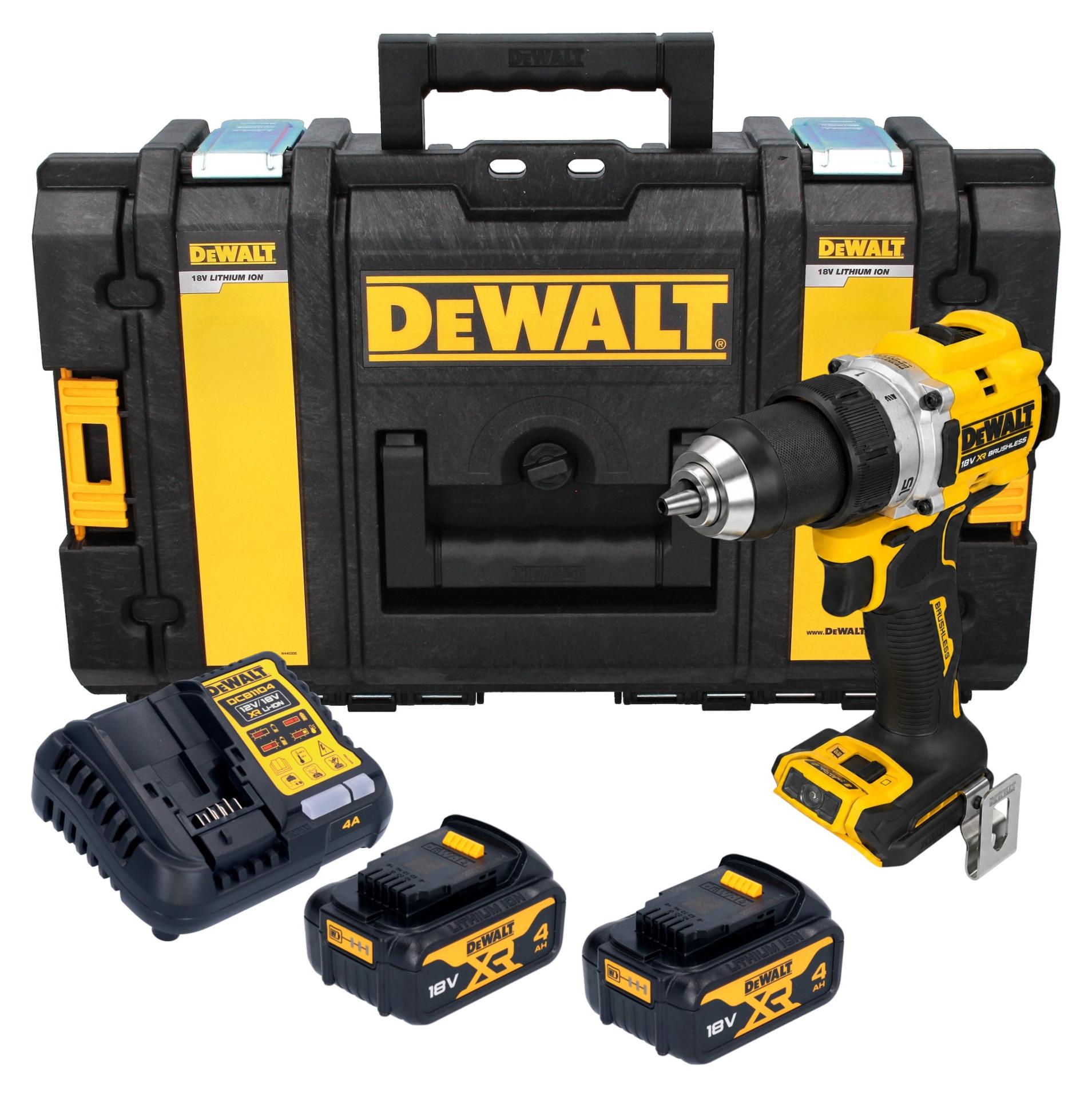 DeWalt DCD 800 M2 Akku Bohrschrauber 18 V 90 Nm Brushless + 2x Akku 4,0 Ah + Ladegerät + Tough Box