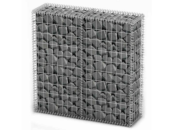 vidaXL Gartenzaun, Steinkorb Gabione mit Deckeln, 100/100/30 cm, aus Verzinkter Draht, Grau, Metall, 30x100 cm, Gartenzubehör
