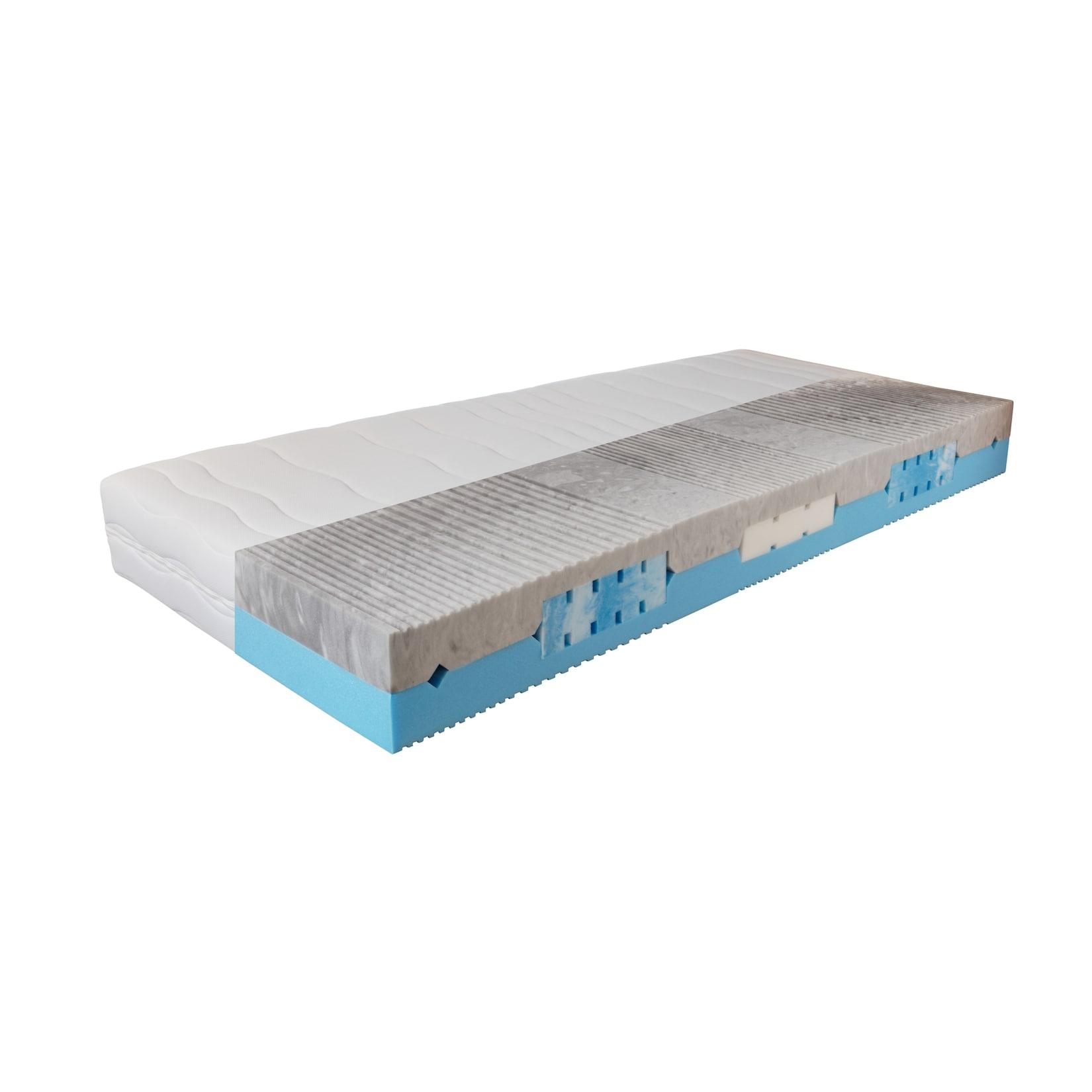 Komfortschaummatratze BeCo 2 Dreams, 2 in 1 Wendematratze mit soften Gelschaum Einlagen, 21 cm Komforthöhe, 7 ergonomische Liegezonen 100 x 200 cm