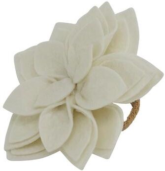 Saro Lifestyle Felt Blossom Napkin Ring (Set of 4)