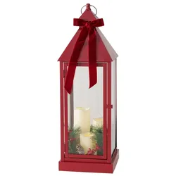 Boltze LED Weihnachtslaterne Ingar 70 cm, 23 x 23 x 70 cm, rot