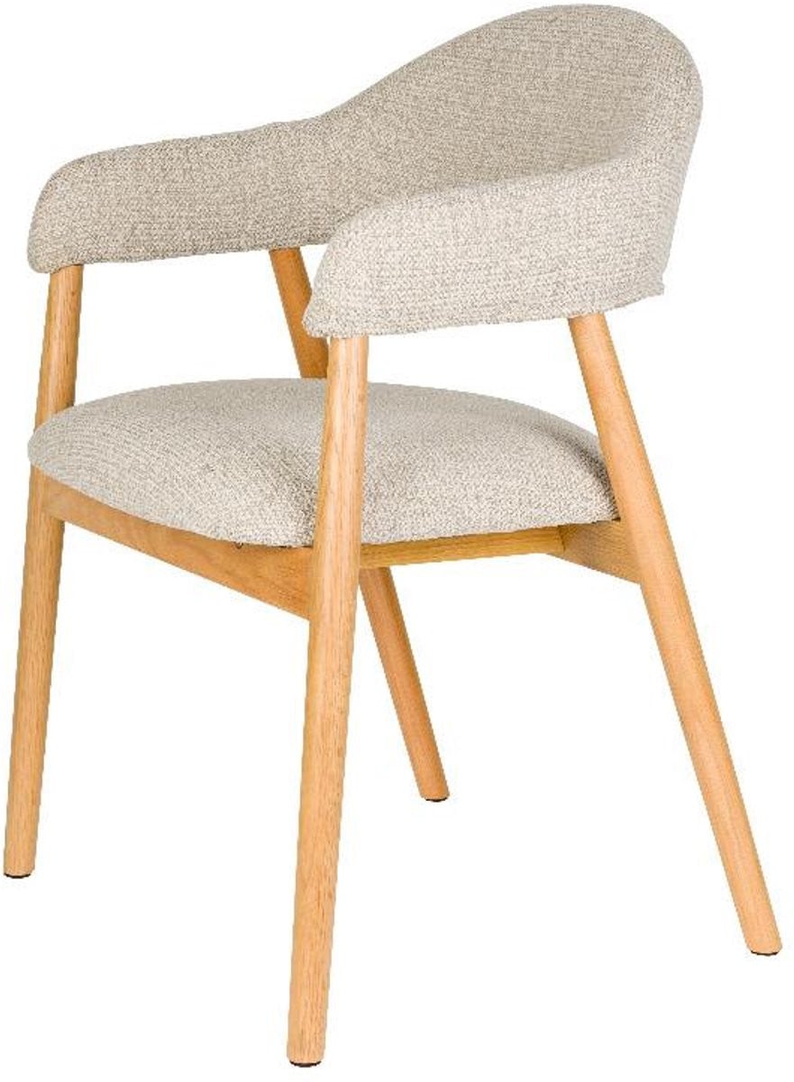 Puur Clay fauteuil met houten onderstel - lichtbruin