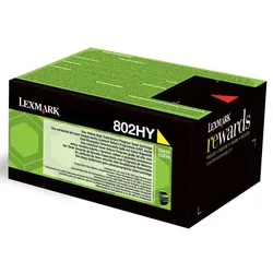 Lexmark Original 802HY Toner gelb 3.000 Seiten (80C2HY0) fürCX410e/de/dte, CX510de/dhe/dthe