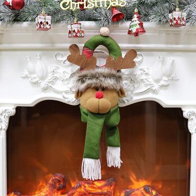 Inspired Deals Handmade Christmas Door Hanger Santa Snowman Reindeer Holiday Door Decor elk