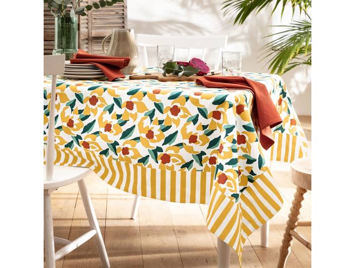 Nappe en coton jaune ocre 150x300cm