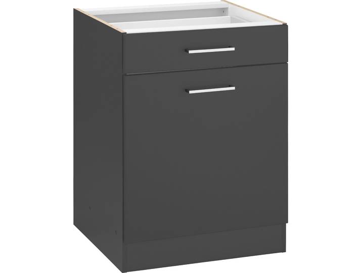Unterschrank KOCHSTATION KS-Kehl , grau, B:60cm H:82cm T:60cm, MDF, Schränke, Unterschrank, ohne Arbeitsplatte