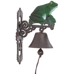 Moritz Deko Glocke Frosch 57 x 14 x 25 cm I Wandglocke I Glocke Haustür I zum Aufhängen I Türglocke Gusseisen I Gartenglocke I Retro I Antik I Shabby
