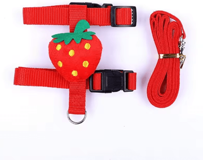 Inspire Picks Adjustable Rabbit Harness And Leash Set For Small Animals Cute And Secure Outdoor Walking Gear red