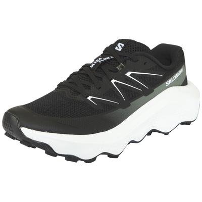 Laufschuh SALOMON "ULTRA FLOW 2", Herren, Gr. 49, schwarz-weiß (schwarz, weiß, agave grün), Synthetik, Textil, Schuhe Laufschuh, für mehr Grip