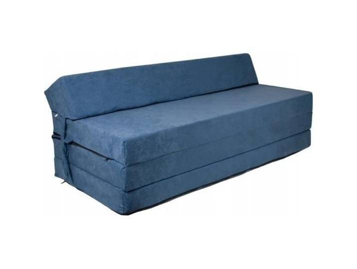 Matelas pliable avec oreiller - Housse lavable - 200cm x 120cm x 10cm - Marine