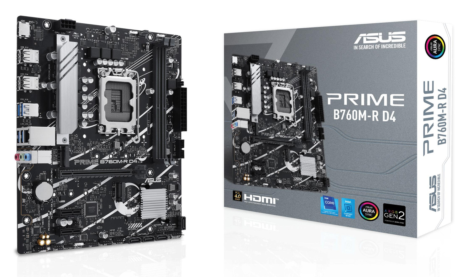 Asus Prime B760M-R D4 Micro ATX Motherboard - Socket 1700 - DDR4 - Max 64 GB