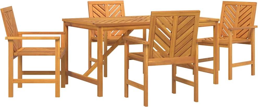 Garten Essgruppe 5 pcs Braun Massivholz Akazie