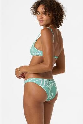 O'Neill s Ziggy Geo Rockley Bikini Bottoms in Green, Size Large, Elastane/Polyamide