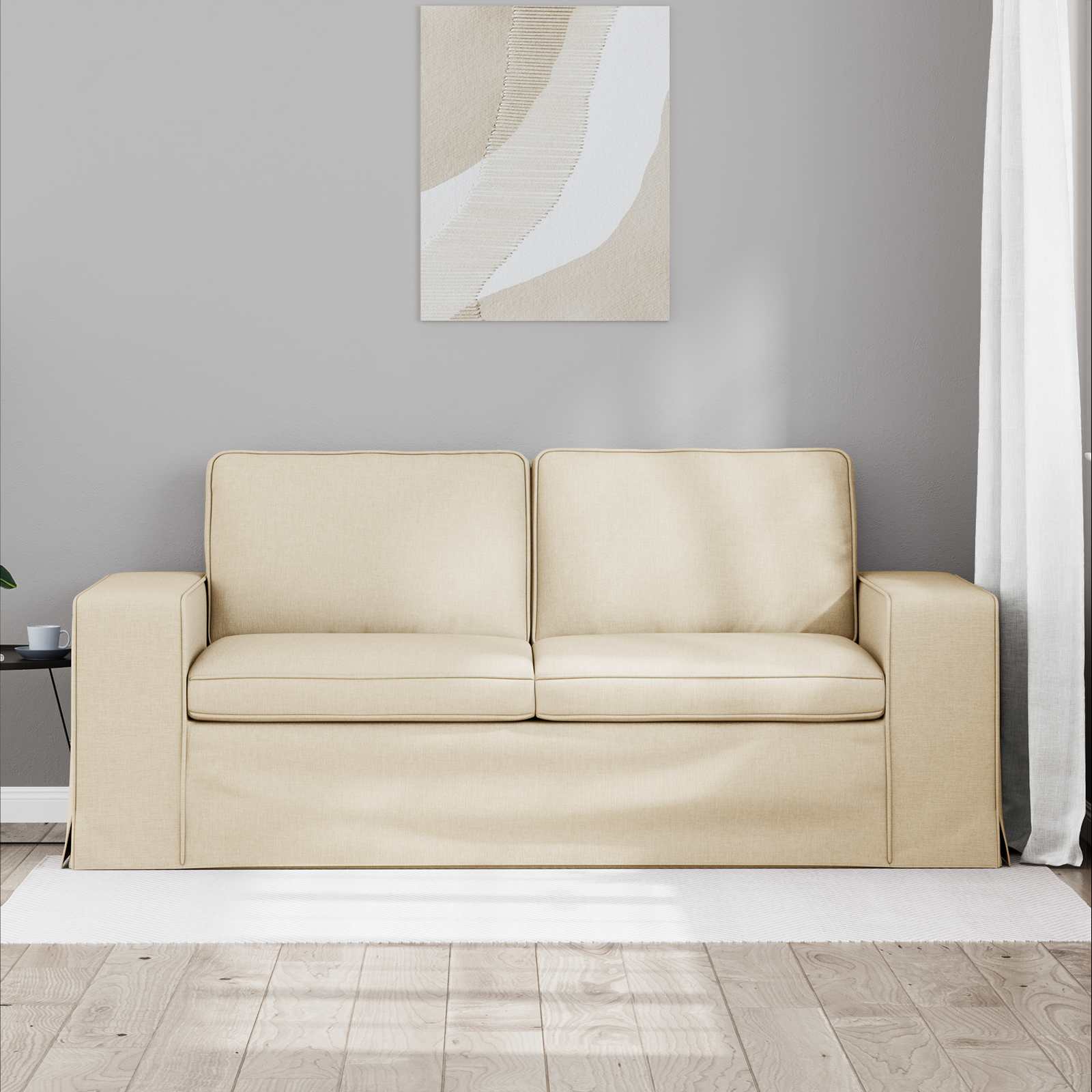 vidaXL Canapé Crème 182 x 80 x 82 cm tissu