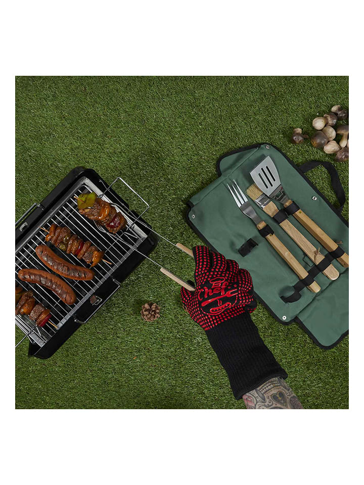Garden Spirit Grillhandschuh in Rot/ Schwarz - onesize