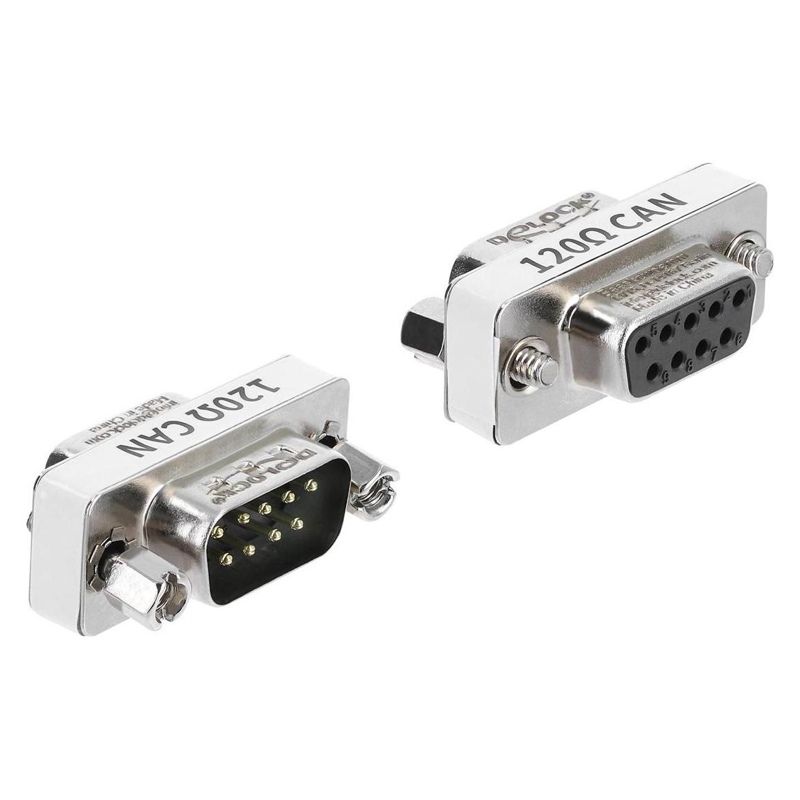 Delock D-Sub 9 Pin CAN Bus Adapter Stecker zu Buchse 120 Ohm Abschlusswiderstand (91581) (91581)