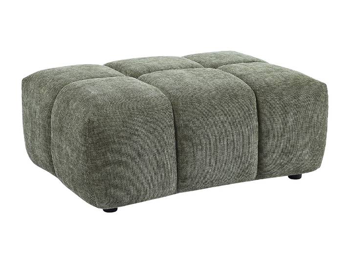 Pouf en tissu texturé vert APOLIU