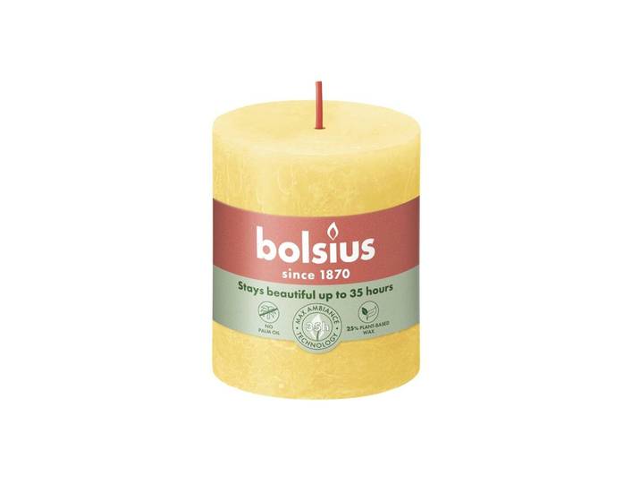 Bolsius kaars rustiek 7x8 cm sunny yellow