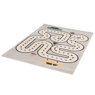 Kinderteppich "COCOON - Stadtentdecker", grau (hellgrau,beige,gelb), B:120cm H:6mm L:170cm, Polypropylen, PRIMAFLOR-IDEEN IN TEXTIL, Teppiche, Kinderteppich, Kurzflor, Spielteppich, Motiv Straße