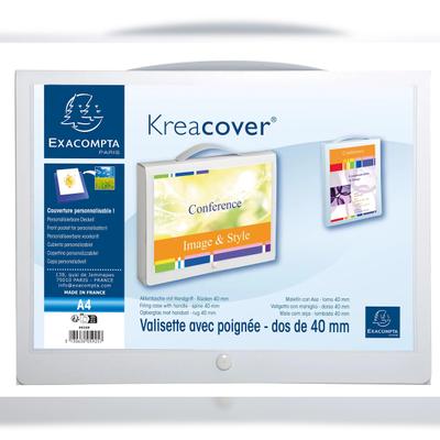 Exacompta 5925E 10x Aktenmappe aus PP 800µ mit Griff Krea Cover, für Format DIN A4 - Weiß