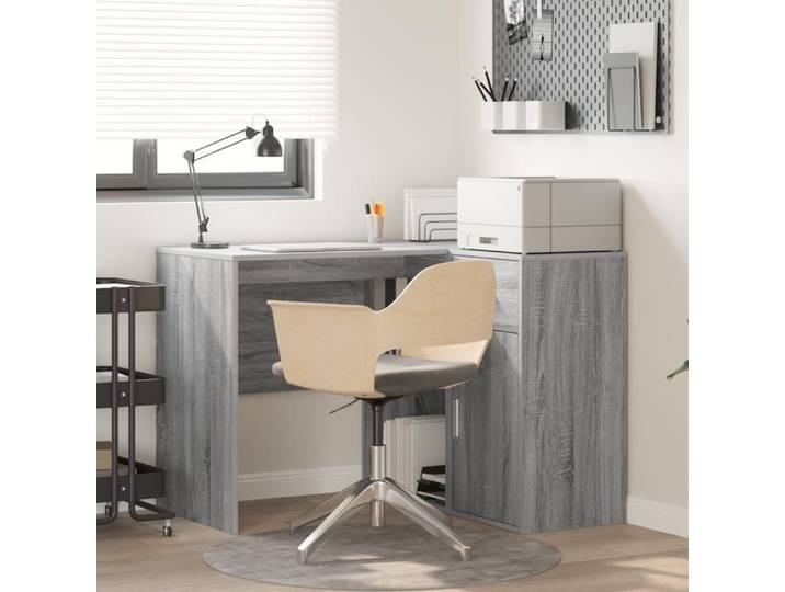 Moderne Bureau informatique Bureau d'angle gris sonoma 102x88x75 cm Bois d'ingénierie FR(29013926)