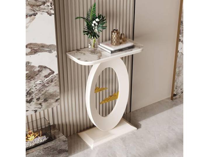 MDEUFYWEGB Konsolentisch schmal，Console Table Behind Sofa Schmaler Sofatisch mit Metallgestell，console & sofa tables，Dekoablage, kompakte Stellfläche(E,50*30*75cm/19.6*11.8*29.5in)