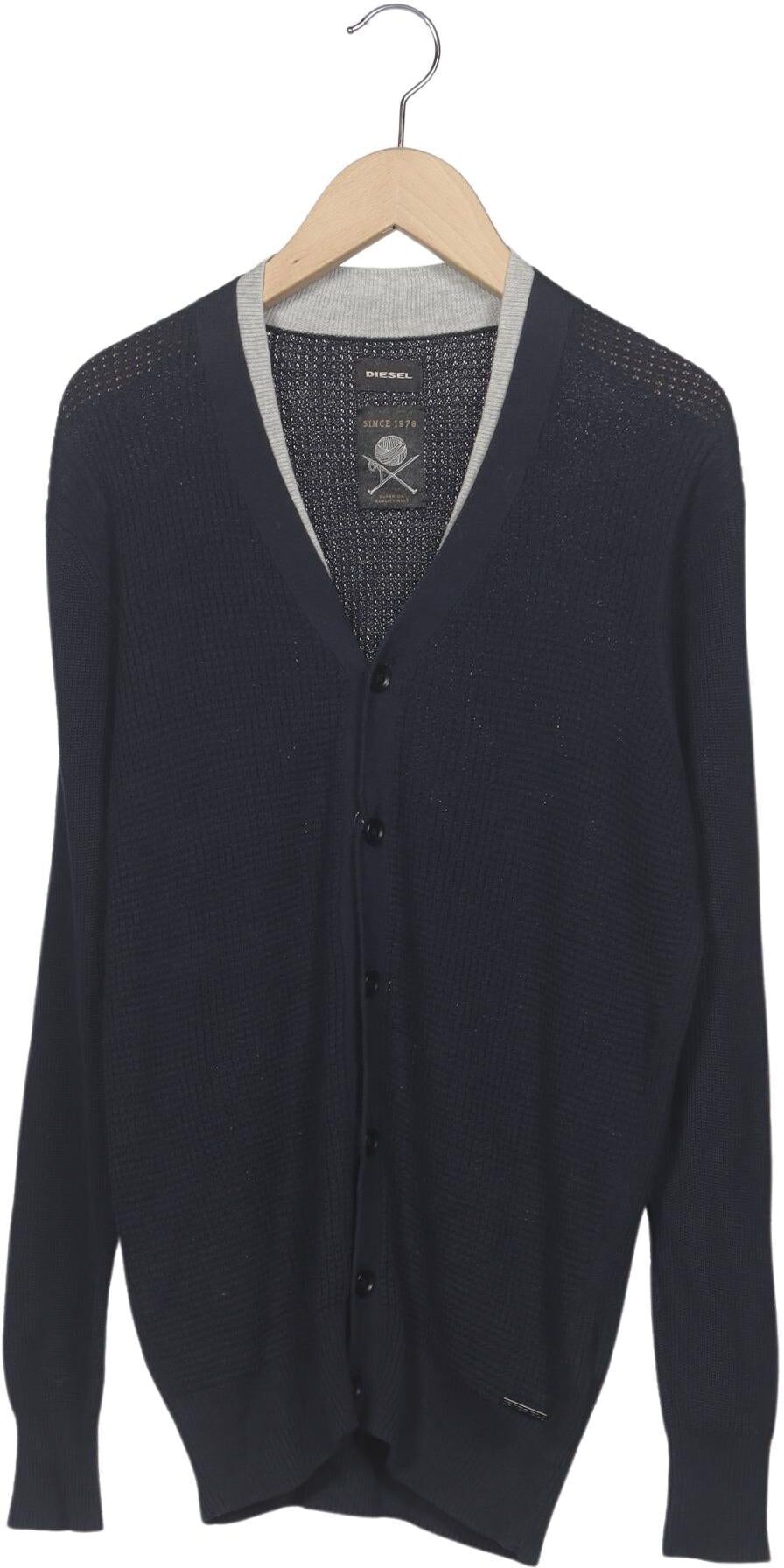 Diesel Herren Strickjacke, Marineblau, Gr. S, Baumwolle - Second Hand
