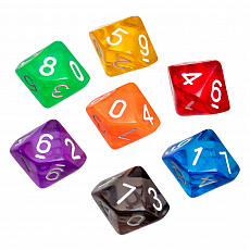 dice Würfel - 10-seitig - transparent - 50 Stück 242738