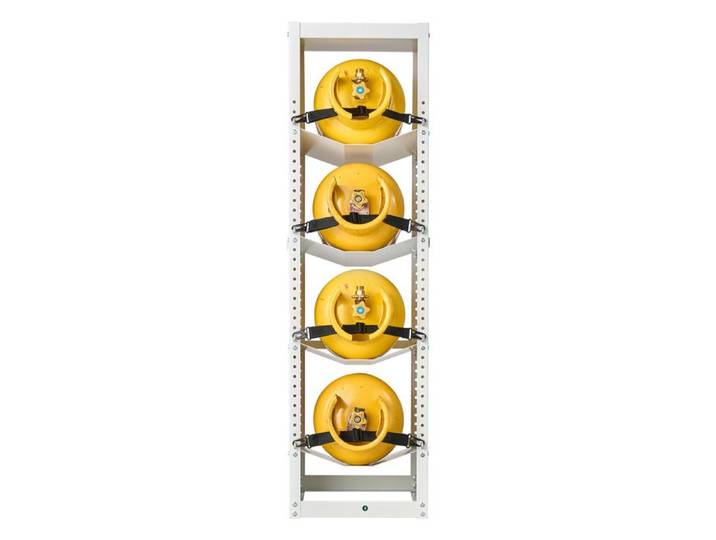 Rack pour bouteilles de gaz - DUOKU - AYQPJ002 - 4 niveaux (4 bouteilles) - Acier au carbone - Blanc