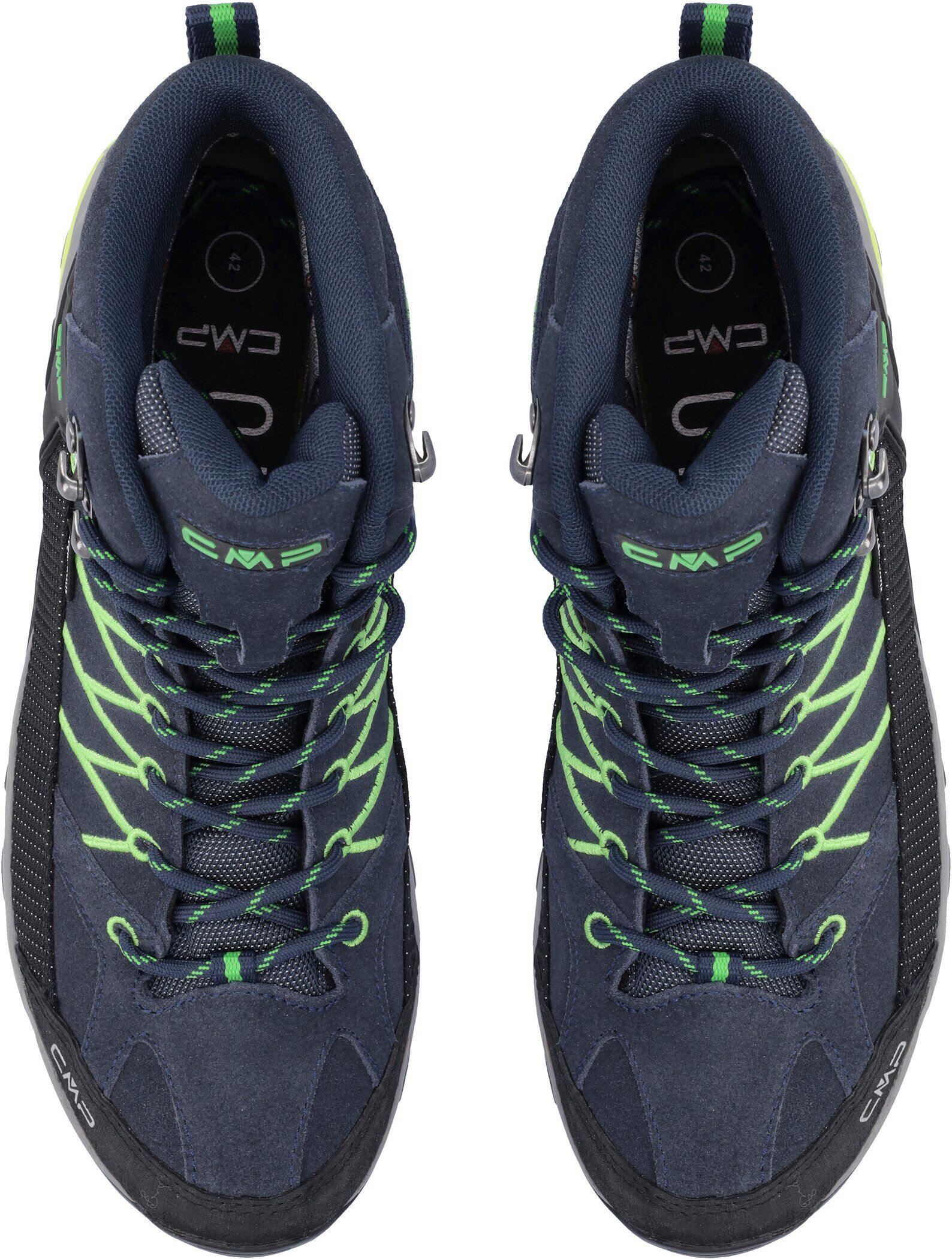 Wanderschuh CMP "RIGEL MID WP TREKKING SHOES", Herren, Gr. 46, Synthetik, blau (b.blau, gecko), Leder, Schuhe Wanderschuh, wasserdicht b.blau, gecko 46, Synthetik
