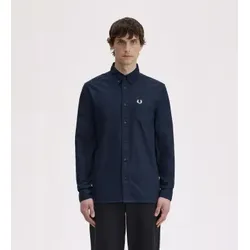 Fred Perry für Herren. M5516 Marineblaues Oxfordhemd (XS), Lässig, Baumwolle, Klassisch, Langarm