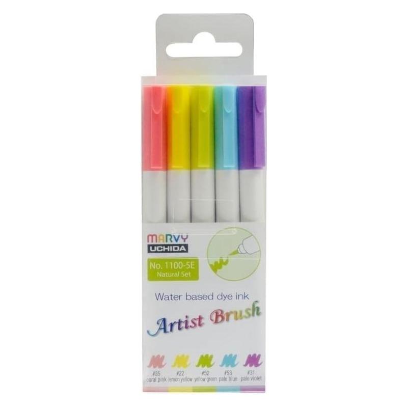 Uchida MARVY Filzstifte mit Pinselspitze Artist Brush Natural, 5 Stk. (5x) (33311614)