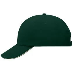 Basecap Raver"MB6112 "6-Panel-Sandwich - dunkelgrün/beige