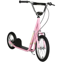 KINDER Tretroller mit Bremsen Scooter 16/12 Zoll Cityroller verstellbar Rosa