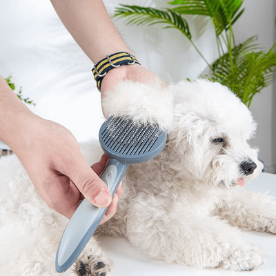 PetsAreLife Pet Comb Self Cleaning Brush Professional Dog And Cat Grooming Brush Pink