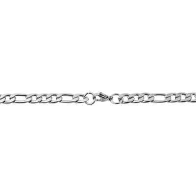 Kette ohne Anhänger ADELIA´S "Halskette – Figarokette aus Edelstahl 50 cm", silber, Halsketten, Damen, 50cm, Edelstahl, Geschenkidee: zeitlos und vielseitig