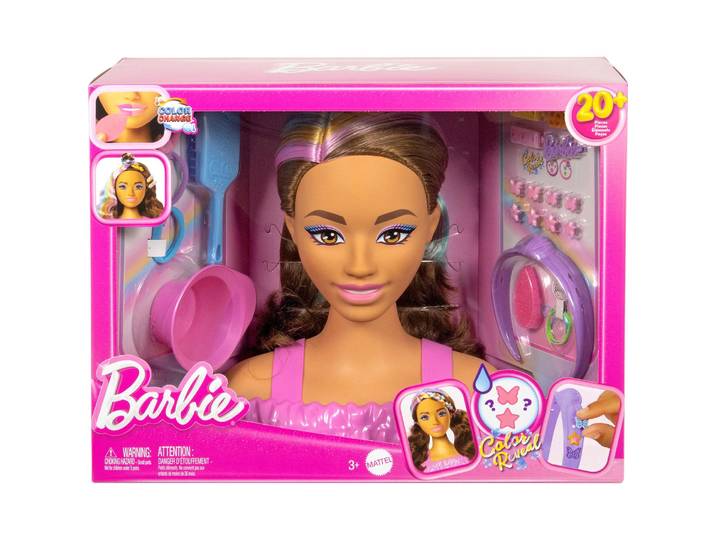 Poupée Barbie Tête a coiffée brune MATTEL