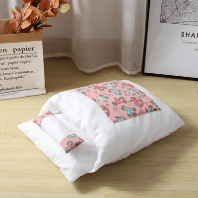 Inspire Curations CozyNest Kawaii Removable Cat Bed House For Cats & Small Dogs pink m