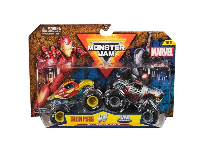 PACK DE 2 VÉHICULES MARVEL DIE CAST 1:64 Monster Jam (assort)